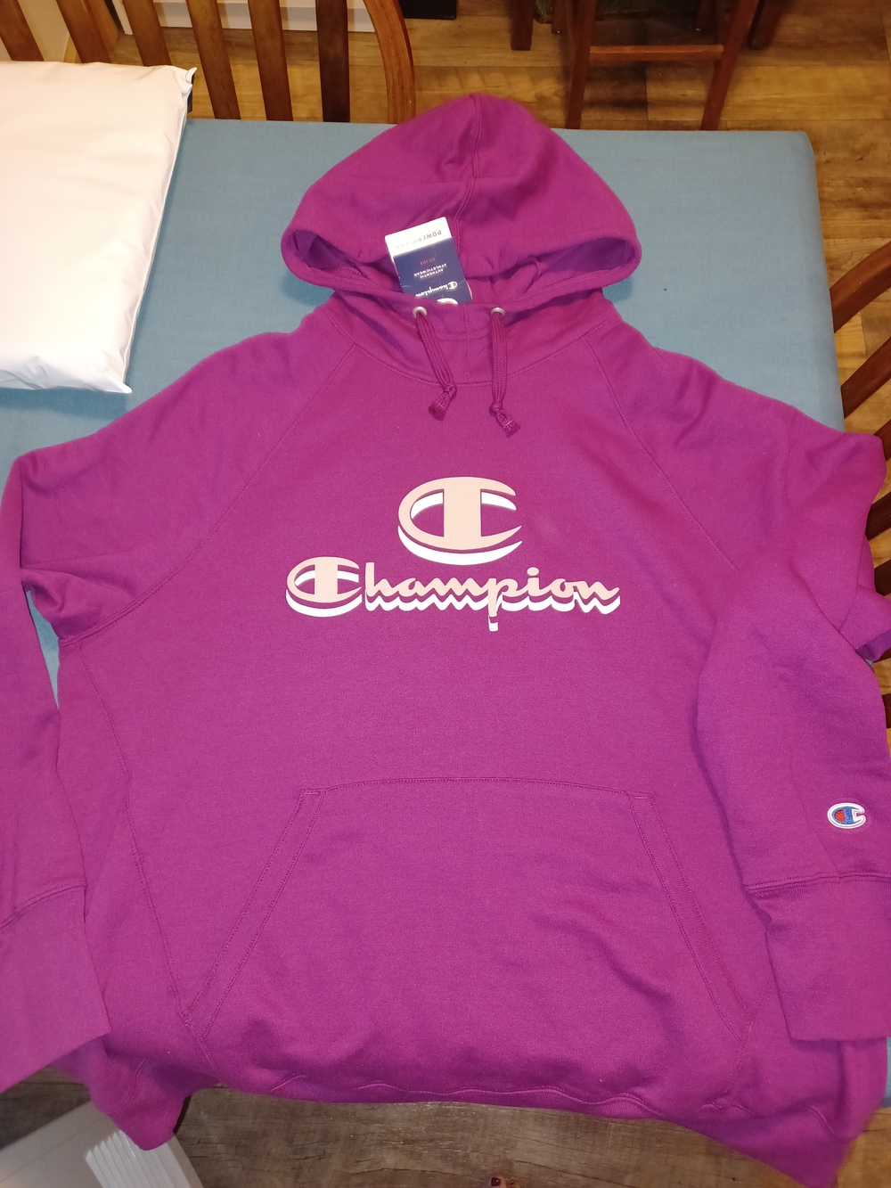 Champion Women's Magenta Logo Hoodie